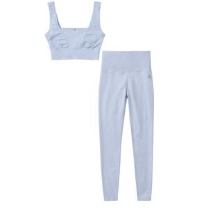 Free People Movement  Blue Seamless Ribbed Waist Workout Set Leggings Bra M/L